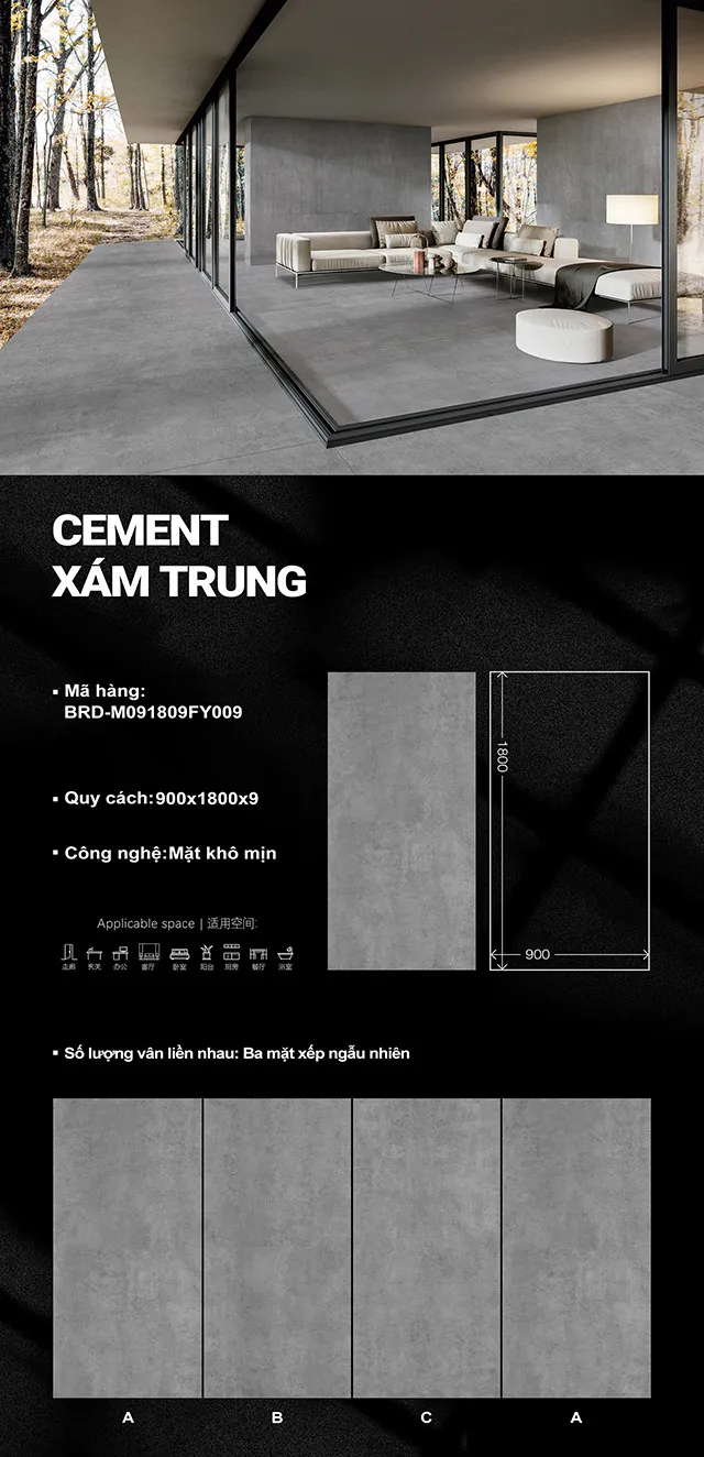 Cement xám trung BRD-M091809FY009