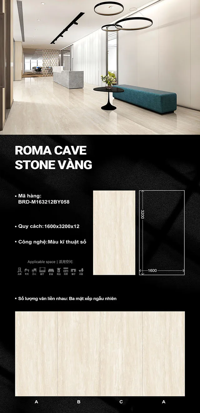 Roma cave stone vàng M163212BY058
